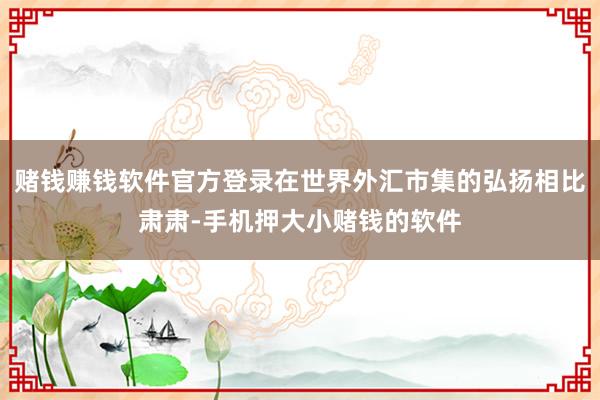 赌钱赚钱软件官方登录在世界外汇市集的弘扬相比肃肃-手机押大小赌钱的软件