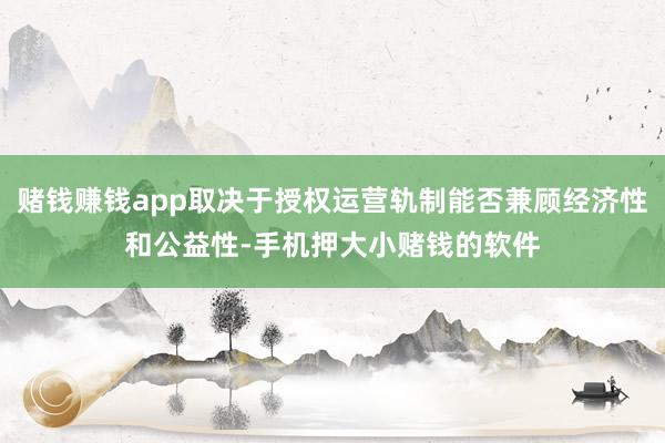 赌钱赚钱app取决于授权运营轨制能否兼顾经济性和公益性-手机押大小赌钱的软件