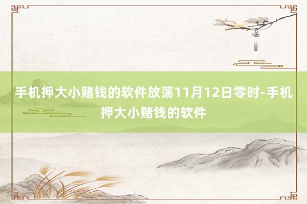 手机押大小赌钱的软件放荡11月12日零时-手机押大小赌钱的软件