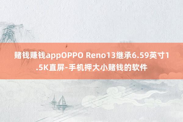 赌钱赚钱appOPPO Reno13继承6.59英寸1.5K直屏-手机押大小赌钱的软件